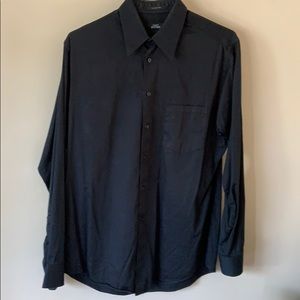 Mens Alfani fitted black dress shirt M 15 1/2 34/5